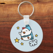 Funny Jetpack Chicken Design Schlüsselanhänger (Vorderseite)