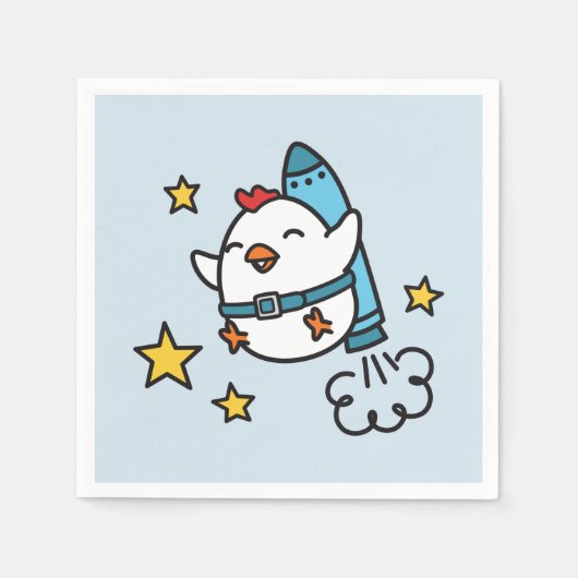 Funny Jetpack Chicken Design Serviette (Vorderseite)