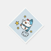 Funny Jetpack Chicken Design Serviette (Ecke)