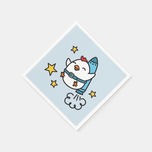 Funny Jetpack Chicken Design Serviette (Ecke)