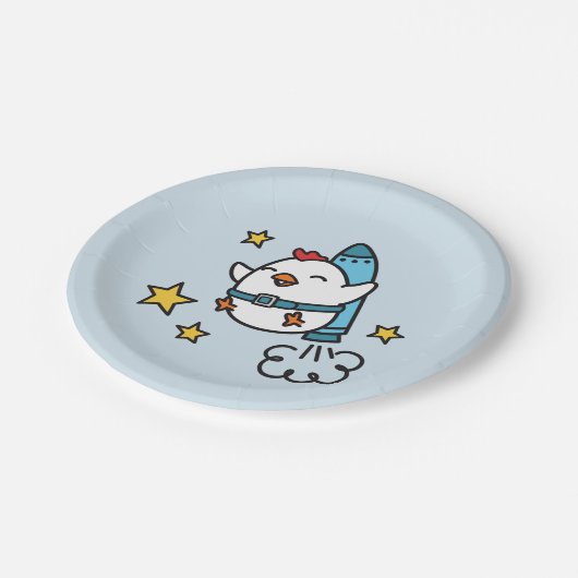 Funny Jetpack Pappteller (Schrägansicht)