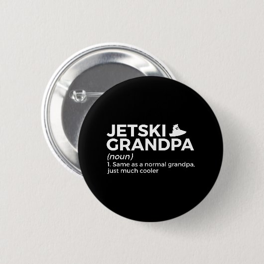 Funny Jetski Grandpa Definition Jet Skiing Button (Vorne & Hinten)