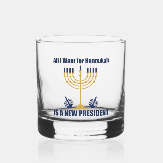Funny Jewish Anti Trump Politisch Hanukkah Whiskyglas (Vorderseite)