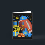 Funny Jewish Football Ball Menorah Happy Hanukkah Karte<br><div class="desc">Funny Jewish Football Ball Menorah Happy Hanukkah Chanukah</div>