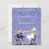 Funny Jewish Hora Chair Dance Save the Date Karte (Vorderseite)
