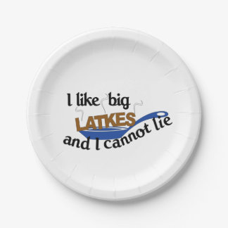 Funny Jewish Latke Hanukkah Tellers Pappteller