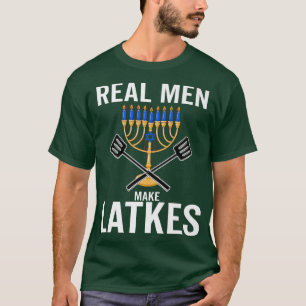 Funny Jewish Latkes Hanukkah Chanukah Menorah Cand T-Shirt