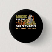 Funny Jewish Pessach Moses Tablet Data Cloud Comp Button (Vorderseite)