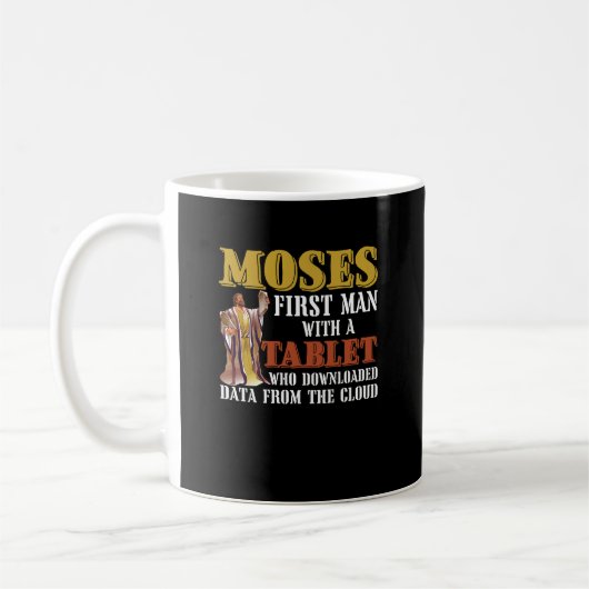 Funny Jewish Pessach Moses Tablet Data Cloud Comp Kaffeetasse (Links)