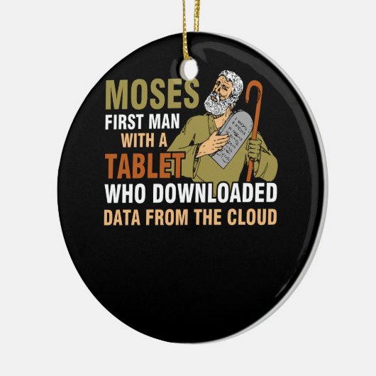 Funny Jewish Pessach Moses Tablet Data Cloud Comp Keramik Ornament (Links)