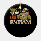 Funny Jewish Pessach Moses Tablet Data Cloud Comp Keramik Ornament (Hinten)