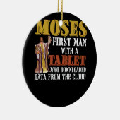 Funny Jewish Pessach Moses Tablet Data Cloud Comp Keramik Ornament (Rechts)