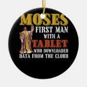Funny Jewish Pessach Moses Tablet Data Cloud Comp Keramik Ornament (Vorne)