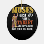 Funny Jewish Pessach Moses Tablet Data Cloud Comp Keramik Ornament (Links)