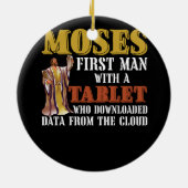Funny Jewish Pessach Moses Tablet Data Cloud Comp Keramik Ornament (Hinten)