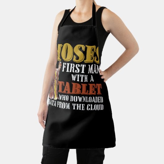 Funny Jewish Pessach Moses Tablet Data Cloud Comp Schürze (InSitu)