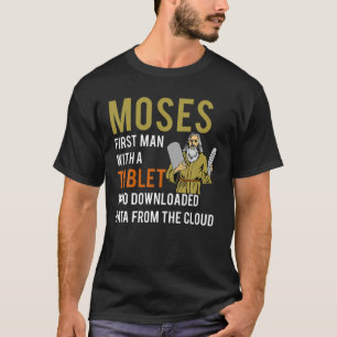 Funny Jewish Pessach Moses Tablet Data Cloud Comp T-Shirt