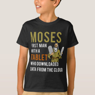 Funny Jewish Pessach Moses Tablet Data Cloud Comp T-Shirt