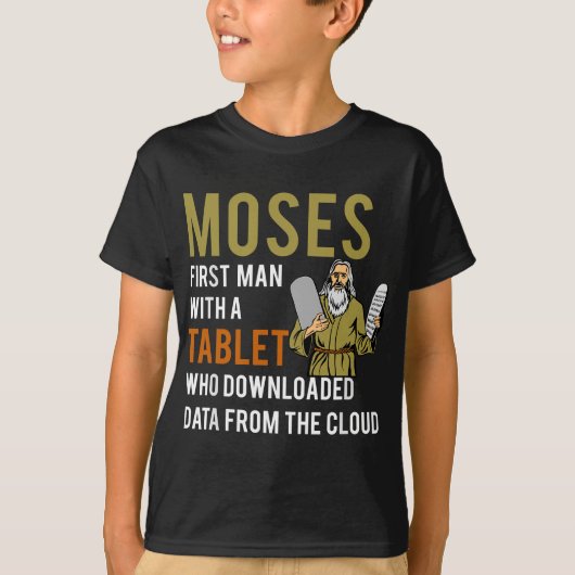 Funny Jewish Pessach Moses Tablet Data Cloud Comp T-Shirt (Vorderseite)