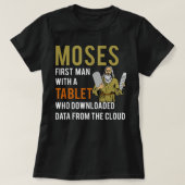 Funny Jewish Pessach Moses Tablet Data Cloud Comp T-Shirt (Design vorne)