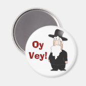 Funny Jewish rabbi - cooler Cartoon Magnet (Vorderseite/Rückseite)