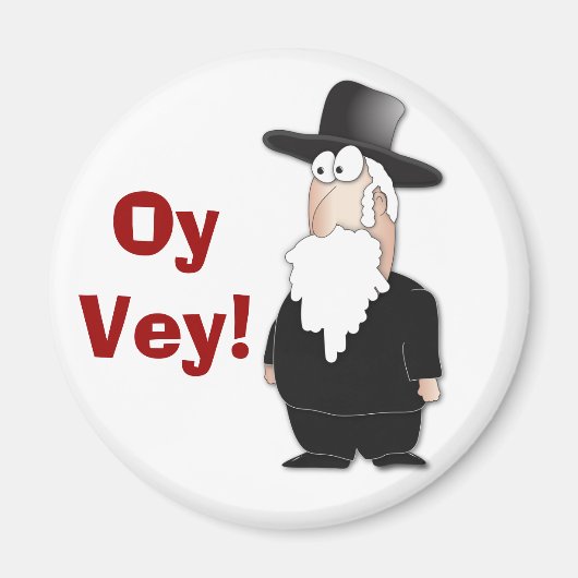 Funny Jewish rabbi - cooler Cartoon Magnet (Vorne)