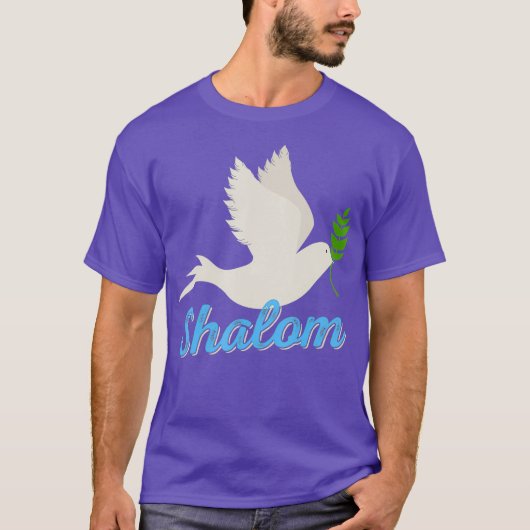 Funny Jewish Tshirt Shalom Peace White Dove Niedli (Vorderseite)