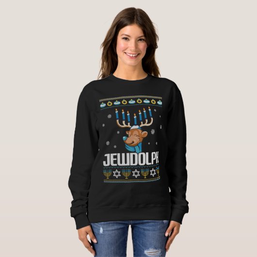 Funny Jewish Ugly Sweater Sweatshirt (Vorne ganz)