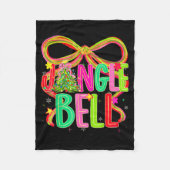 Funny Jingle Bells Coquette Bow Merry Christmas Gi Fleecedecke (Vorderseite)
