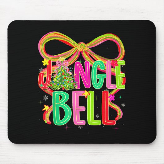 Funny Jingle Bells Coquette Bow Merry Christmas Gi Mousepad (Vorne)
