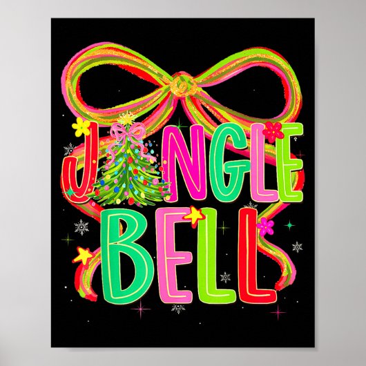 Funny Jingle Bells Coquette Bow Merry Christmas Gi Poster (Vorne)