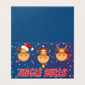 Funny Jingle Bulls 25 Pack Weihnachtskarten (Außenseite Aufgefaltet)