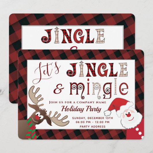 Funny Jingle & Mingle Einladung (Vorne/Hinten)