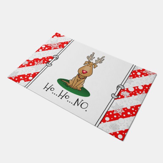 Funny Jingle This Red Nose Rentier Hund Niedlich Fußmatte (Schrägansicht)