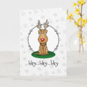 Funny Jingle This Red Nose Rentier Hund Niedlich Karte (Gelbe Blume)