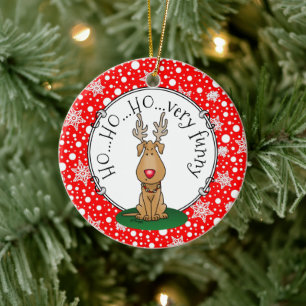 Funny Jingle This Red Nose Rentier Hund Niedlich Keramik Ornament
