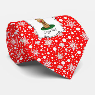 Funny Jingle This Red Nose Rentier Hund Niedlich Krawatte