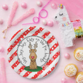 Funny Jingle This Red Nose Rentier Hund Niedlich Pappteller (Party)