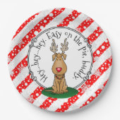 Funny Jingle This Red Nose Rentier Hund Niedlich Pappteller (Vorderseite)