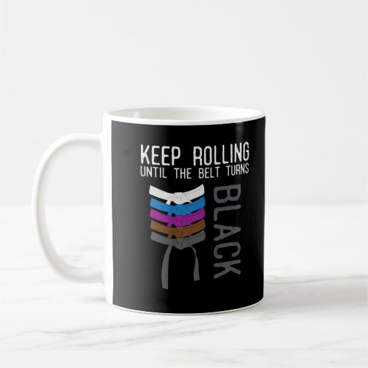 Funny Jiu Jitsu Black Belt Motivation Kaffeetasse (Links)