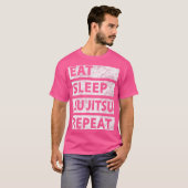 Funny Jiu Jitsu Eat Sleep Jiu Jitsu T-Shirt (Vorne ganz)