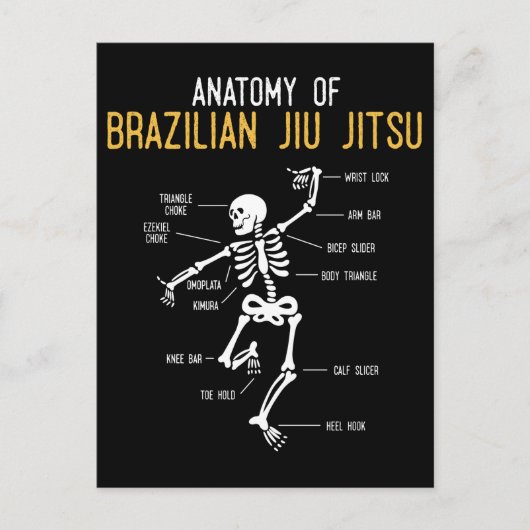 Funny Jiu Jitsu Fighter Anatomy BJJ Training Humor Postkarte (Vorderseite)