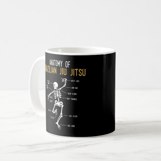 Funny Jiu Jitsu Fighter Anatomy BJJ Training Spaß Kaffeetasse (Vorderseite Links)