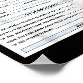 Funny Job Application Form Büro Humor Graphic Poster (Ecke)