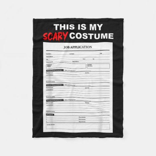 Funny Job Application Form Y Halloween Costume  Fleecedecke (Vorderseite)