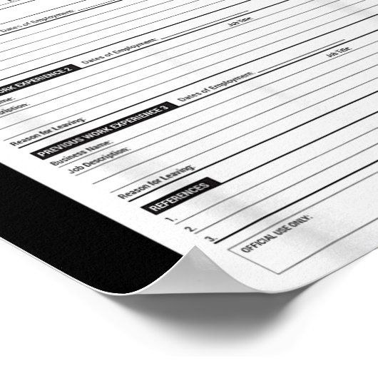 Funny Job Application Form Y Halloween Costume  Poster (Ecke)