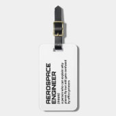 Funny Job Tag - Flugzeugingenieur Gepäckanhänger (Vorderseite vertikal)