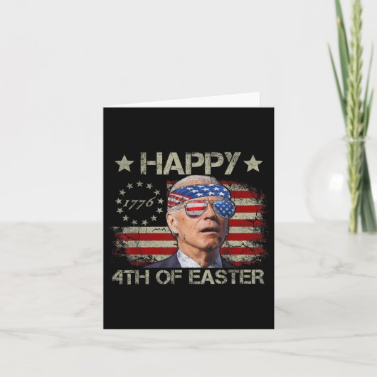 Funny Joe Biden 4. Juli glücklich 4. Osterfeier Karte (Vorderseite)