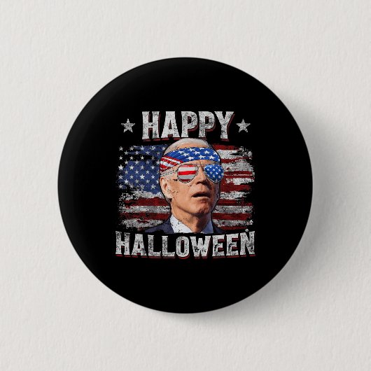 Funny Joe Biden 4. Juli Glücklichen Halloween Amer Button (Vorderseite)