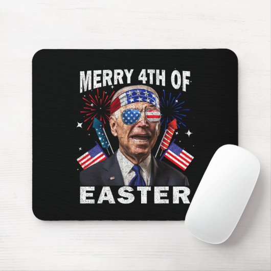 Funny Joe Biden 4. Juli Shirt Merry 4. Eas Mousepad (Mit Mouse)